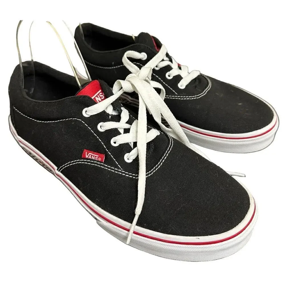 Vans Youth Black White Doheny Flame Check Sidewall Lace Up Sneakers Size 7